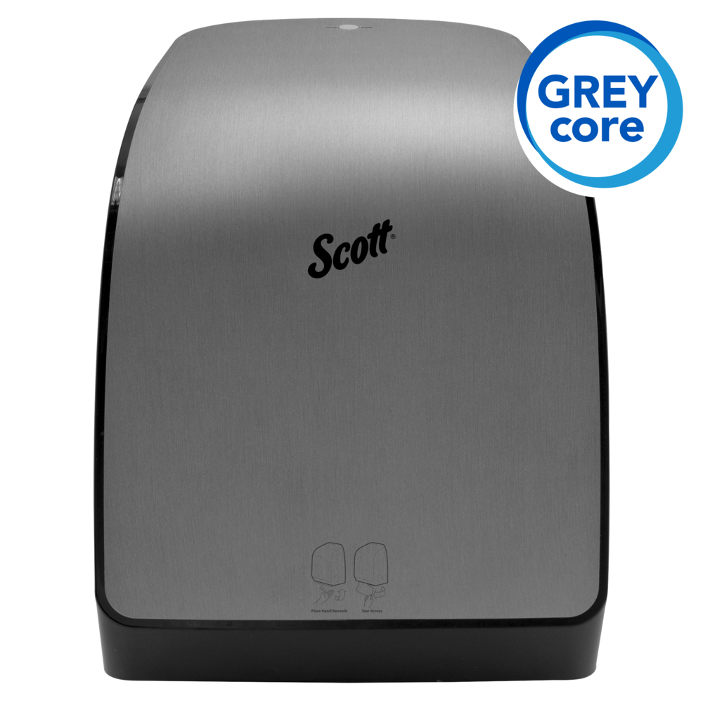 Scott® Pro Automatic Hard Roll Towel Dispenser (35614), Stainless, for Grey Core Scott® Pro Roll Towels, 12.66" x 16.44" x 9.18" (Qty 1) - 35614