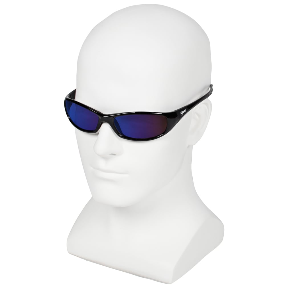 Lunettes de sécurité KleenGuard V40 Hellraiser (20543), verres miroirs bleus avec monture noire, 12 paires/caisse - 20543