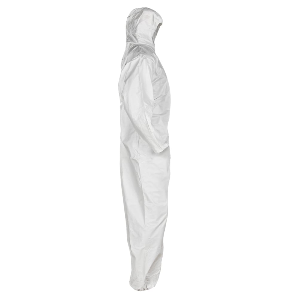 KleenGuard™ A45 Liquid & Particle Surface Prep & Paint Protection Coveralls (41503), Hooded, Reflex Design, Zipper Front, White, Small, 25 / Case - 41503