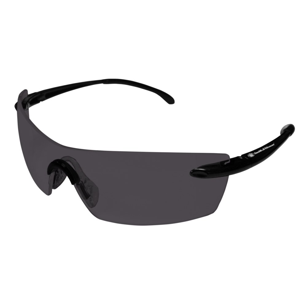 Smith & Wesson® Caliber Safety Glasses (23007), Black Frame, Smoke Anti-Fog Lens, 12 Pairs / Case - 23007