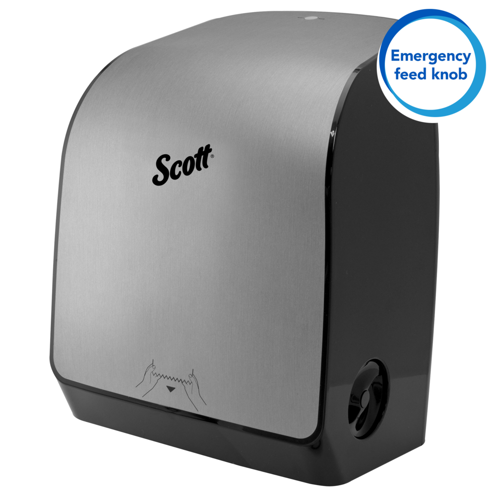 Scott® Pro Manual Hard Roll Towel Dispenser (29736), Stainless, 12.66" x 16.44" x 9.18" (Qty 1) - 29736