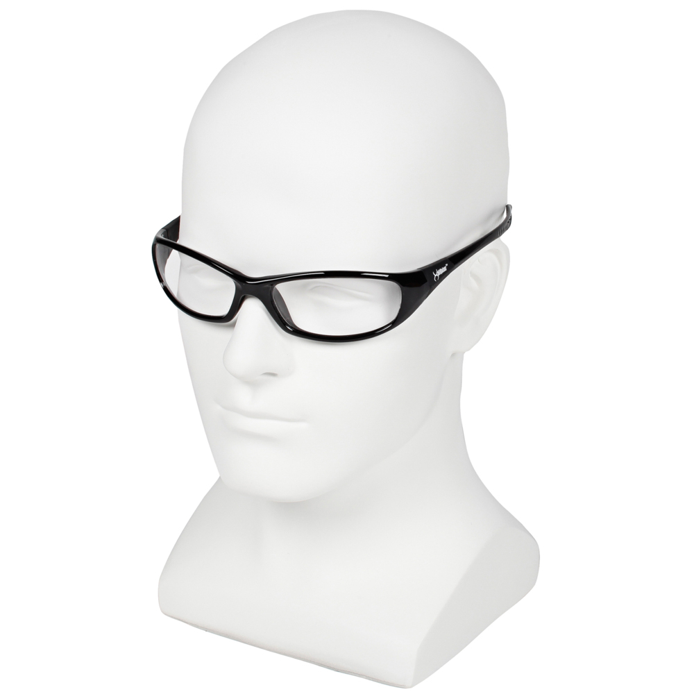 KleenGuard™ V40 Hellraiser™ Safety Glasses (28615), with Anti-Fog Coating, Clear Lenses, Black Frame, Unisex for Men and Women (Qty 12) - 28615