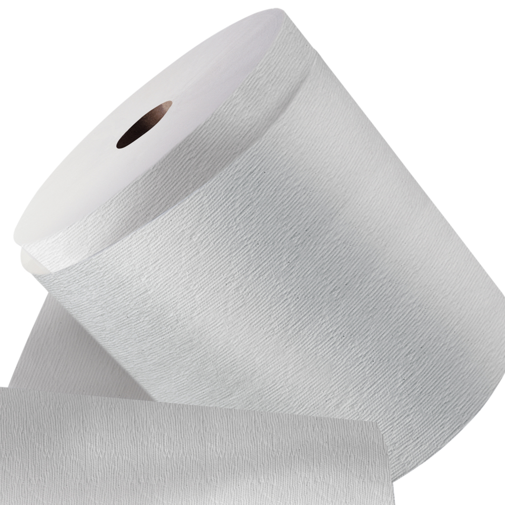 Kleenex® Hard Roll Paper Towels (11090), with Premium Absorbency Pockets™, 1.5" Core, White, (6 Rolls/Case, 600'/Roll, 3,600'/Case) - 11090