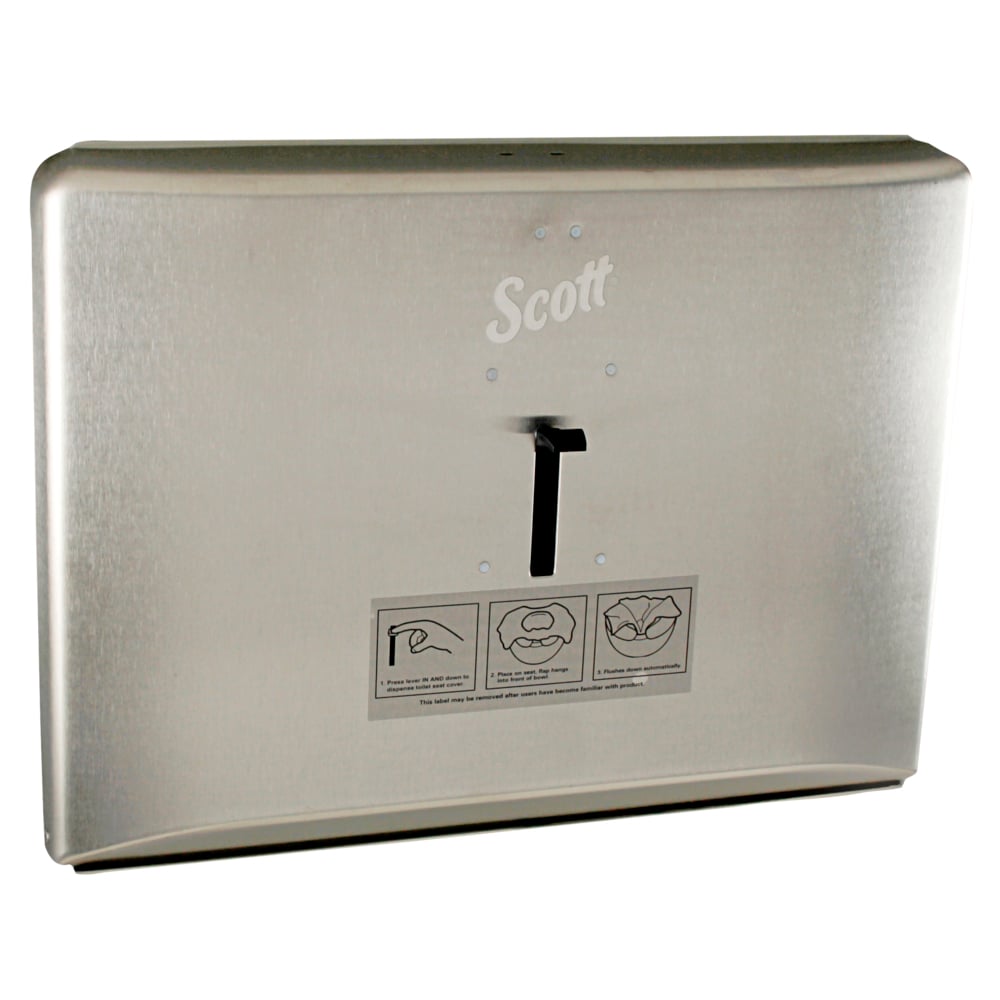 Scott® Personal Seat Cover Dispenser (09512), Stainless, 16.63" x 12.25" x 2.5" (Qty 1) - 09512