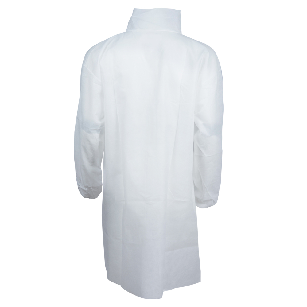 KleenGuard™ A10 Light Duty Lab Coat (40105), Snap Front, Elastic Wrists, 2XL, White, (Qty 50) - 40105