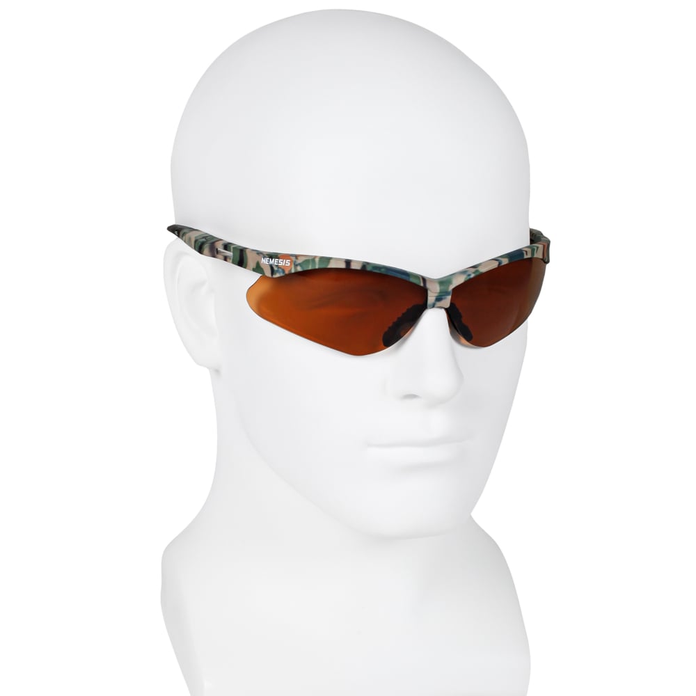 KleenGuard™ Nemesis™ Safety Glasses (19644), with KleenVision™ Anti-Fog Coating, Bronze Lenses, Camo Frame, Unisex for Men and Women (Qty 12) - 19644