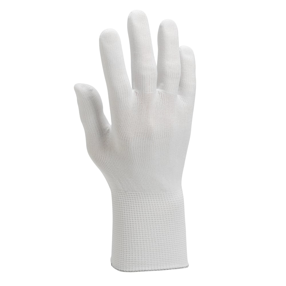 Gants d’inspection KleenGuard G35 (38716), sans couture, 100 % tricot de nylon, ambidextres, blancs, très petits, 120 paires/caisse, 10 sacs de 12 paires - 38716