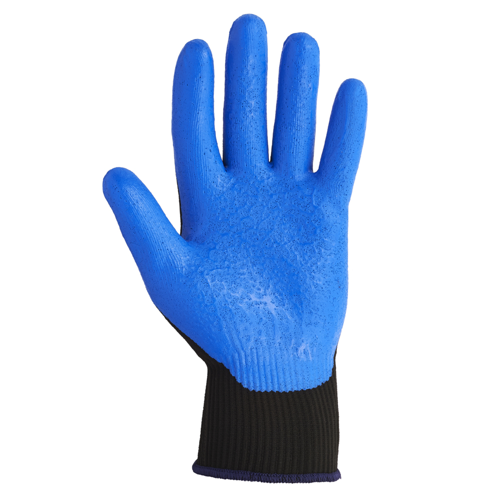 KleenGuard™ G40 Foam Nitrile Coated Gloves (40225), Small, Abrasion Resistant Black & Blue Nitrile Grip Glove, 12 Pairs / Bag, 5 Bags / Case - 40225