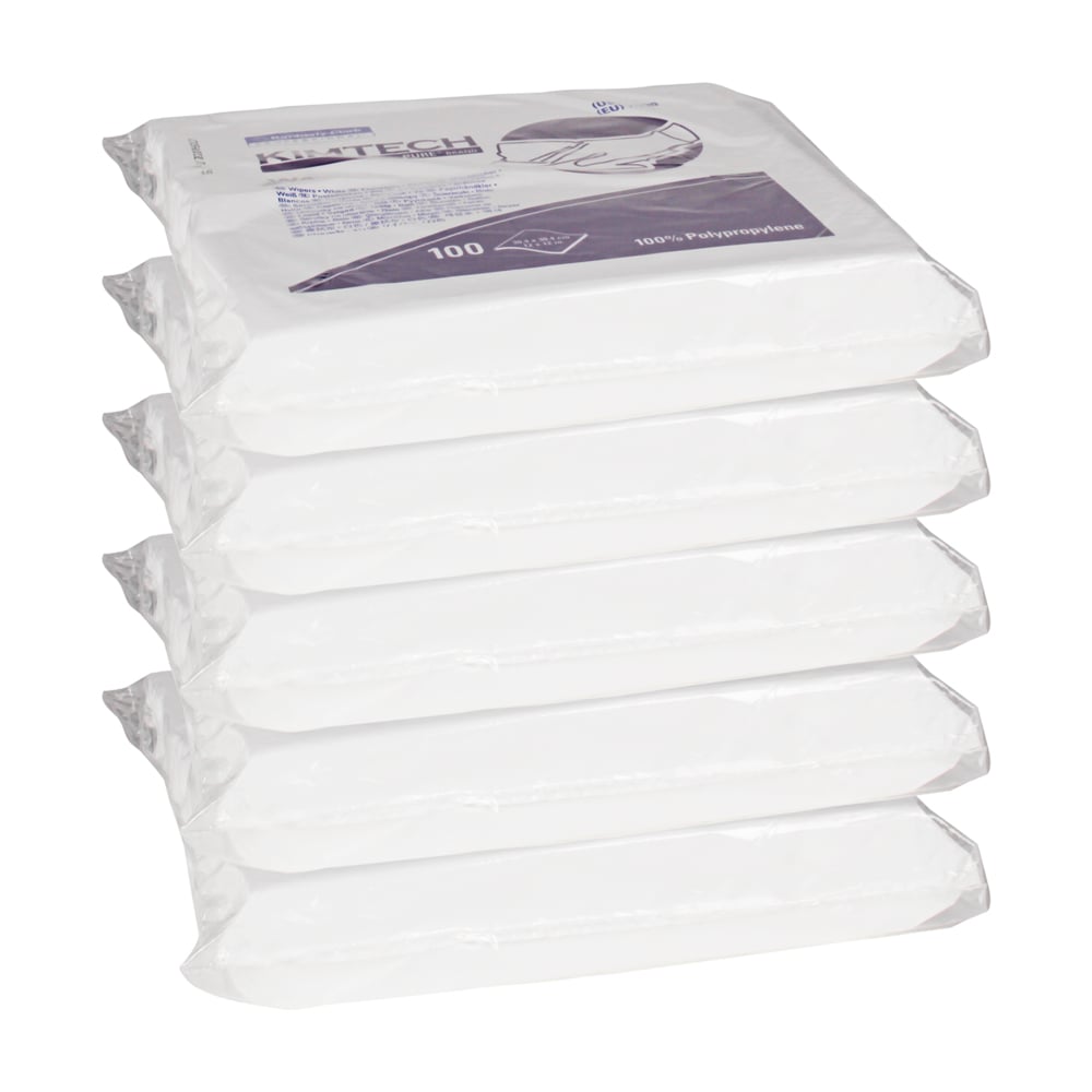 Kimtech™ W4 Dry Wipes (33330), White (100 Sheets/Pack, 5 Packs/Case, 500 Sheets/Case) - 33330