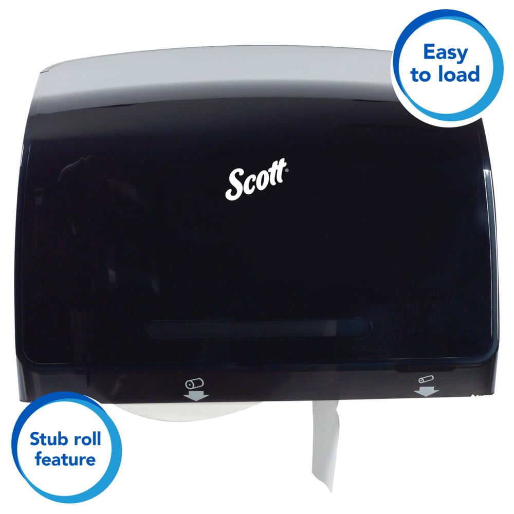 Scott® Pro Coreless Jumbo Roll Toilet Paper Dispenser (34831), Black, 14.13" x 10.39" x 5.87" (Qty 1) - 34831