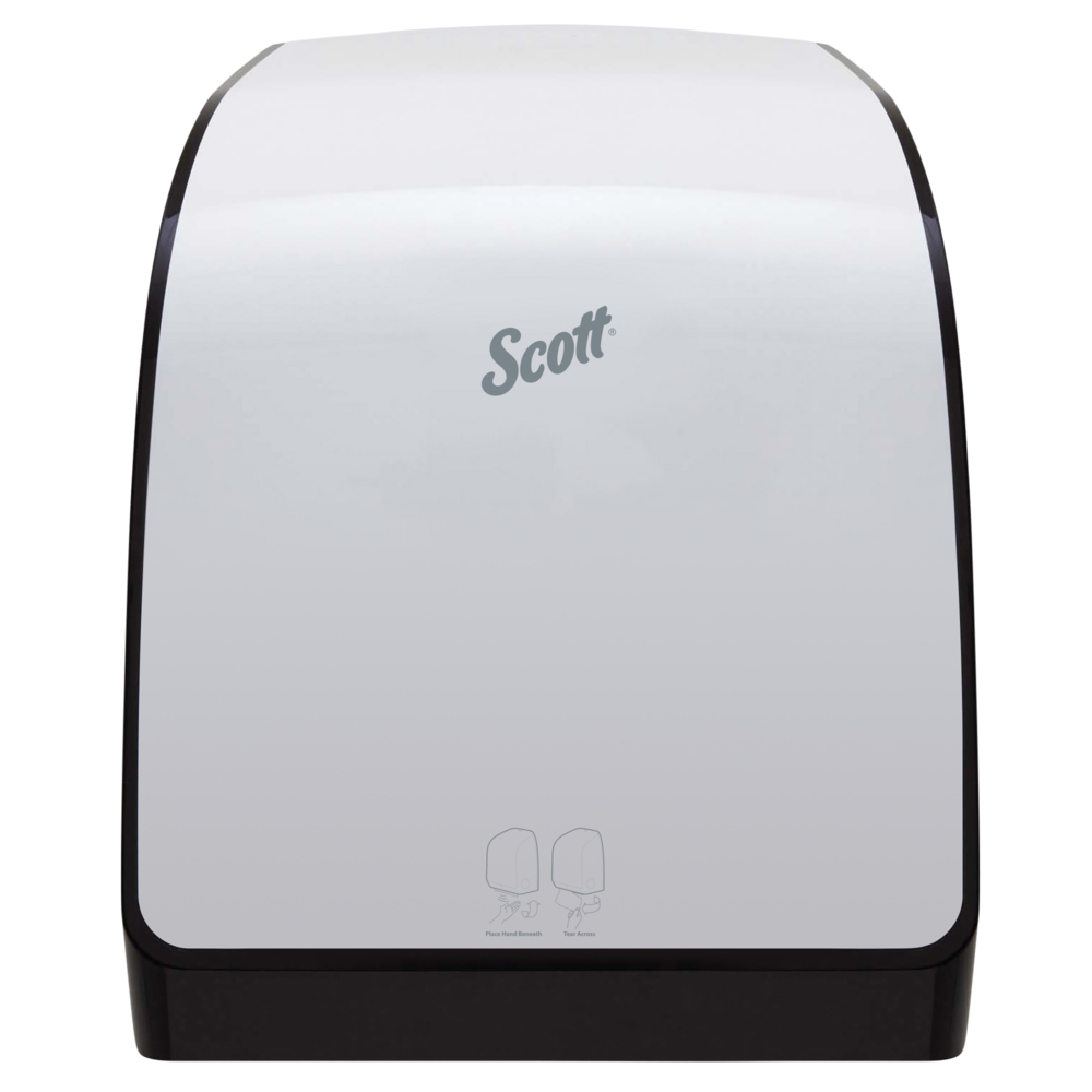 Scott® Pro™ Automatic Hard Roll Towel Dispenser (34349), White, for Blue Core Scott® Pro™ Roll Towels, 12.66" x 16.44" x 9.18" (Qty 1) - 34349