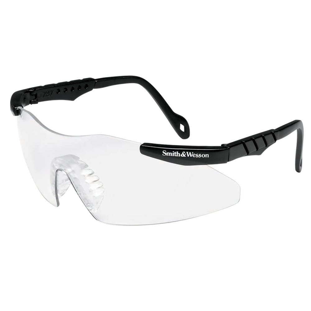 Smith & Wesson® Magnum® 3G Mini Safety Glasses (19822), Clear Lenses, Black Frame, Unisex for Men and Women (Qty 12) - 19822