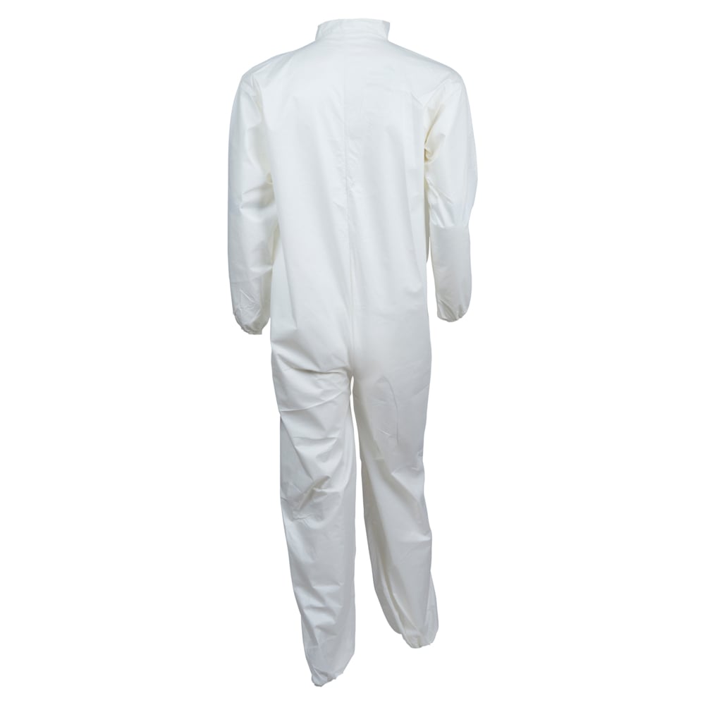 KleenGuard™ A40 Liquid & Particle Protection Coveralls (44315), Zipper Front, Elastic Wrists & Ankles, White, Reflex Design, 2XL (Qty 25) - 44315
