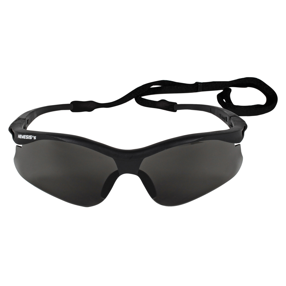 KleenGuard™ V30 Nemesis Small Safety Glasses (38476), Lightweight, Smoke with Black Frame, 12 Pairs / Case - 38476