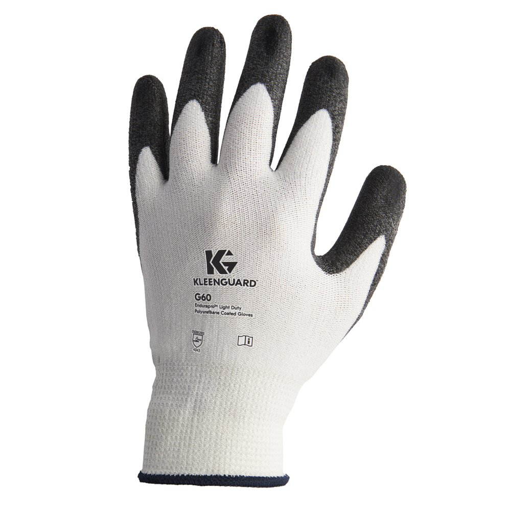 KleenGuard™ G60 Level 3 Economy Cut Resistant Gloves (42542), Black & White, Small (7), 60 Pairs / Case (120 Each), 12 Pairs Bag, 5 Bags - 42542