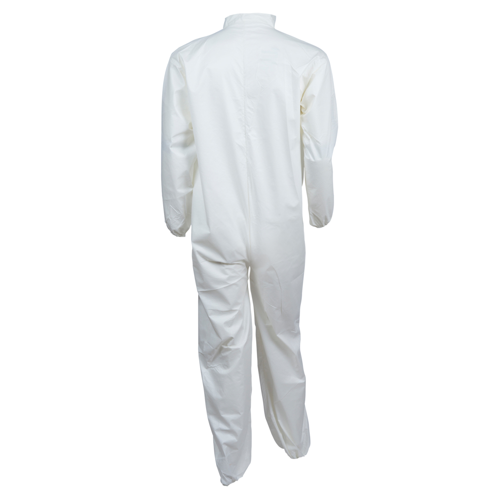 KleenGuard™ A40 Liquid & Particle Protection Coveralls (44316), Zipper Front, Elastic Wrists & Ankles, White, 3XL (Qty 25) - 44316