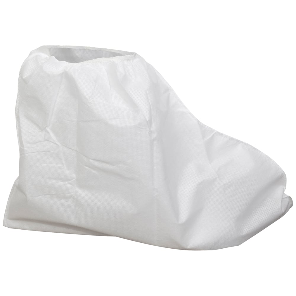 KleenGuard™ A20 Breathable Particle Protection Boot Covers (36880), Serged Seams, Elastic Opening, 13” Height, One Size, White, 300 / Case - 36880