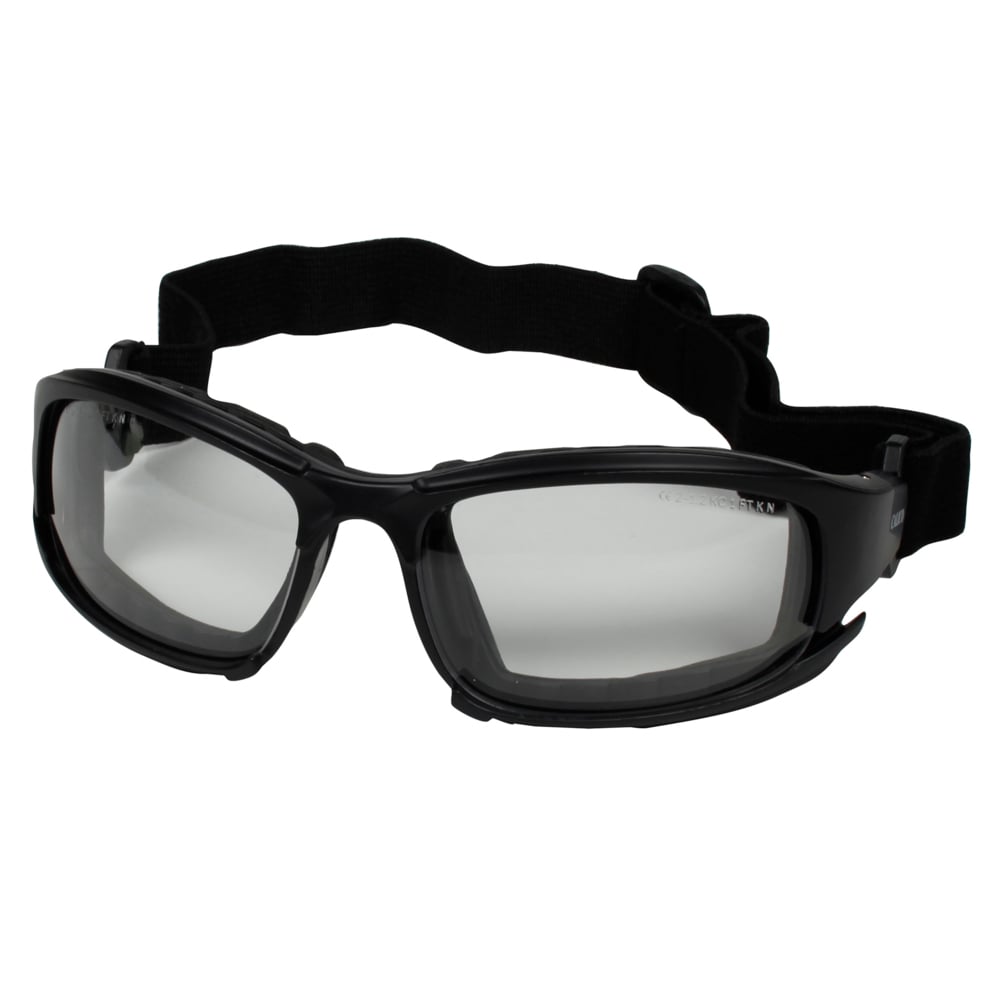 Lunettes de protection Calico Kleenguard™ V50 (25672), avec revêtement antibuée KleenVision™, monture transparente, branches/serre-tête interchangeables (qté 12);Lunettes de protection Calico Kleenguard V50 (25672), verres fumés antibuée avec branches/serre-tête interchangeables, 12 paires/caisse - 25672