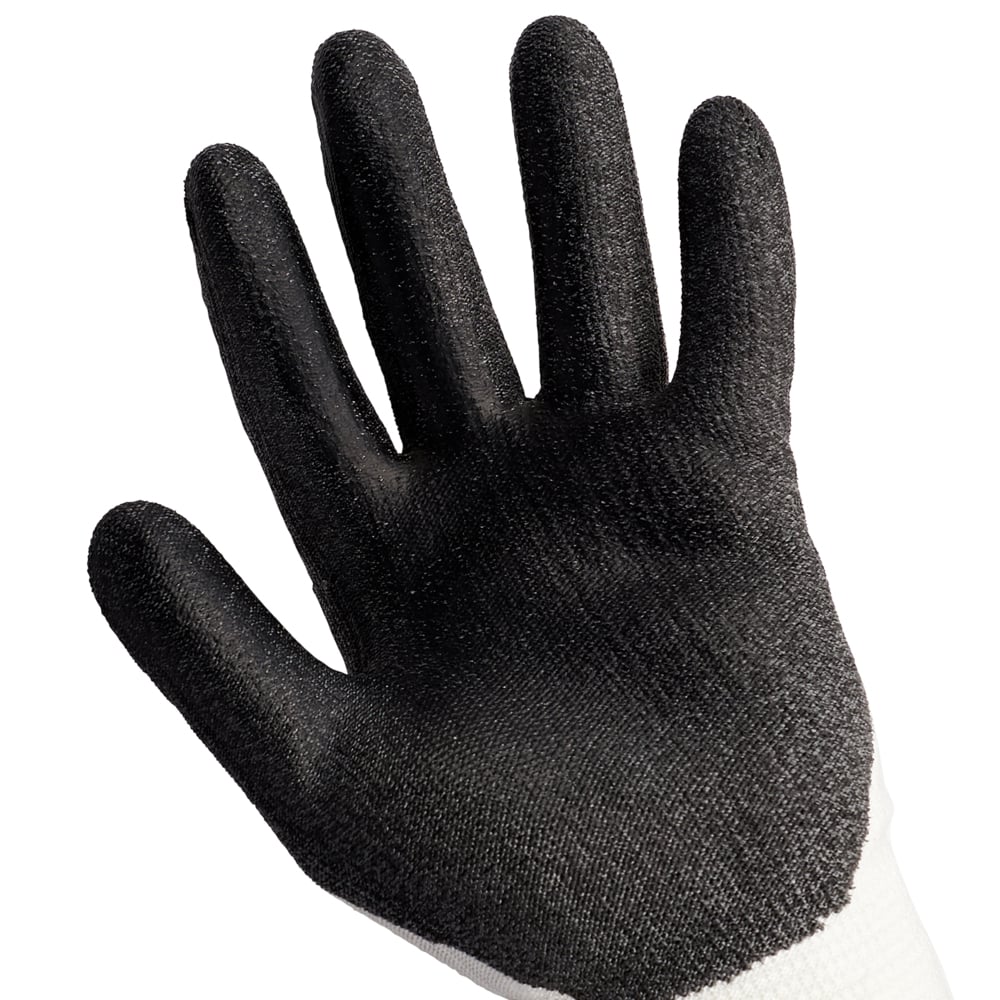 Gants économiques résistants aux coupures de niveau 3 KleenGuard G60 (42549), noirs et blancs, TTG (11), 60 paires/caisse (120 chaque), 12 paires/sac, 5 sacs - 42549