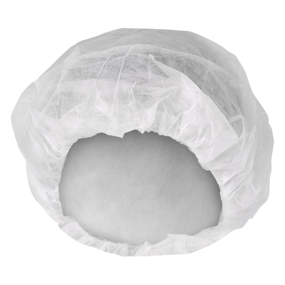 KleenGuard™ A10 Bouffant Caps (36860), Breathable Material, White, Large (24"), (10 Packs, 100 Covers/Pack, 1,000 Covers/Case) - 36860