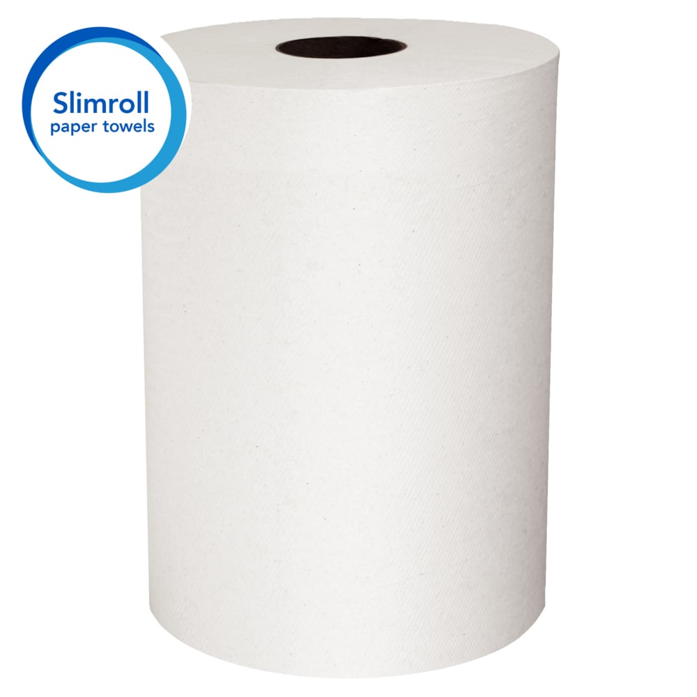 Scott® Slimroll™ Hard Roll Towels (12388), with Fast-Drying Absorbency Pockets™, for compatible Kimberly-Clark Professional™ Dispensers, White, (6 Rolls/Case, 580'/Roll, 3,480'/Case) - 12388