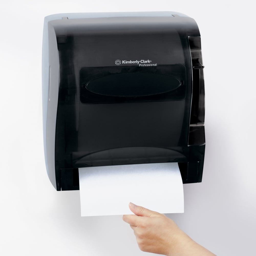 Distributrice d’essuie-mains en rouleau Levermatic de Kimberly-Clark (09765), manuelle, fumée (noire) - 09765