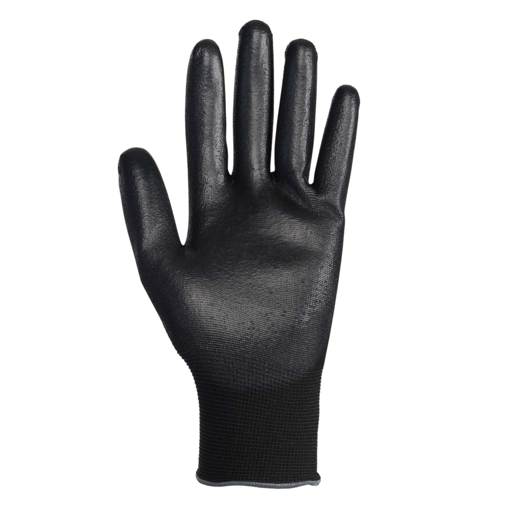 KleenGuard™ G40 Smooth Nitrile Coated Gloves (38428), Size 7.0 (Small), Seamless Knit Back, Level 3 Abrasion Rating, Black, 12 Pairs / Bag, 5 Bags / Case, 60 Pairs - 38428