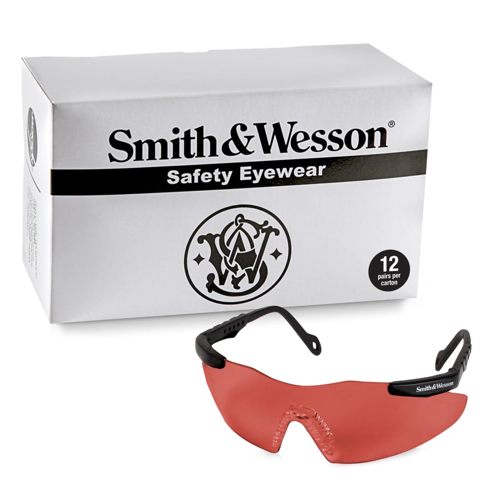 Smith & Wesson® Magnum® 3G Safety Glasses (19794), with Anti-Fog Coating, Clear Lenses, Black Frame, Unisex for Men and Women (Qty 12) - 19794