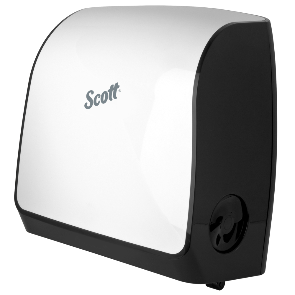 Distributrice manuelle pour essuie-mains en rouleau dur de Scott Pro (34347), conception personnalisable, blanche, 12,66 po x 16,44 po x 9,18 po - 34347