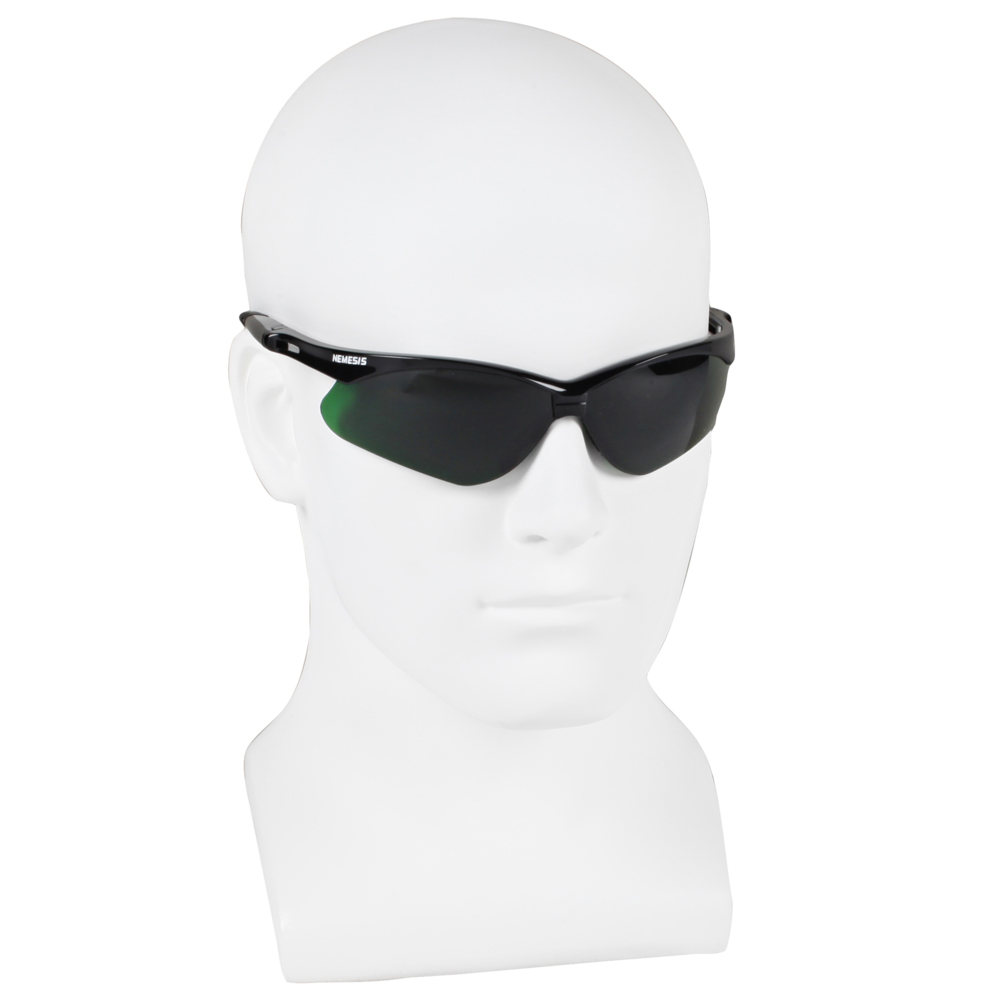 KleenGuard™ V30 Nemesis Safety Glasses (25671), IRUV Shade 5.0 Lenses with Black Frame, 12 Pairs / Case - 25671