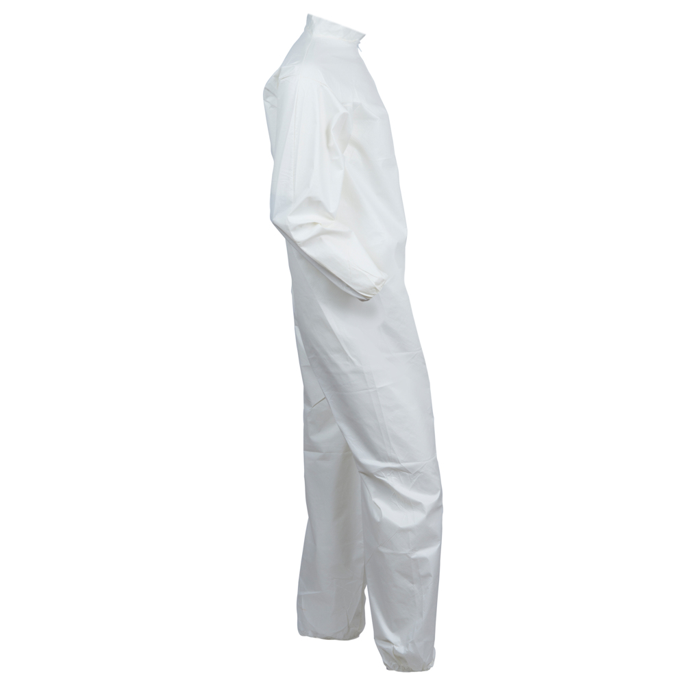 KleenGuard™ A40 Liquid & Particle Protection Coveralls (30904), Zipper Front, Elastic Wrists & Ankles, White, 5XL (Qty 25) - 30904