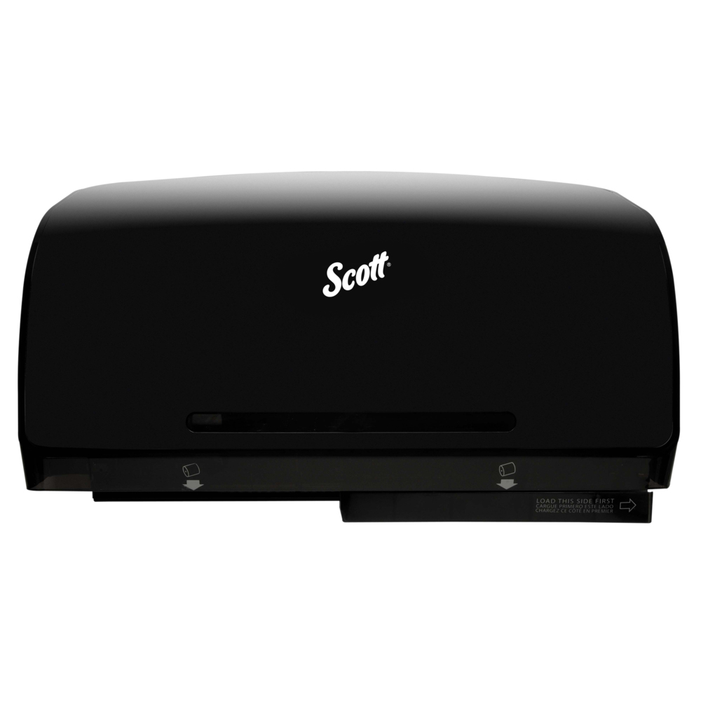 Scott® Pro Coreless Jumbo Roll Toilet Paper Dispenser (39731), Twin Roll, Black, 20.25" x 6.25" x 11.60" (Qty 1) - 39731