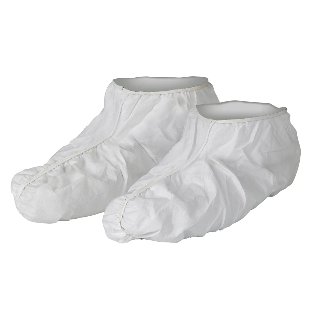 KleenGuard™ A40 Liquid & Particle Protection Shoe Covers (27000), 7" Height, Elastic, White, Universal Size, (300 Shoe Covers/Case) - 27000