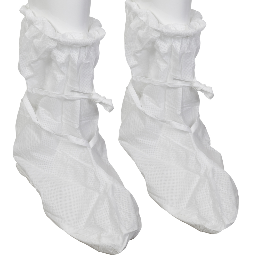 Kimtech™ A5 Sterile Cleanroom Boots (12920), Ties, White, XL / 2XL, 100 Pairs / 200 Each / Case - 12920