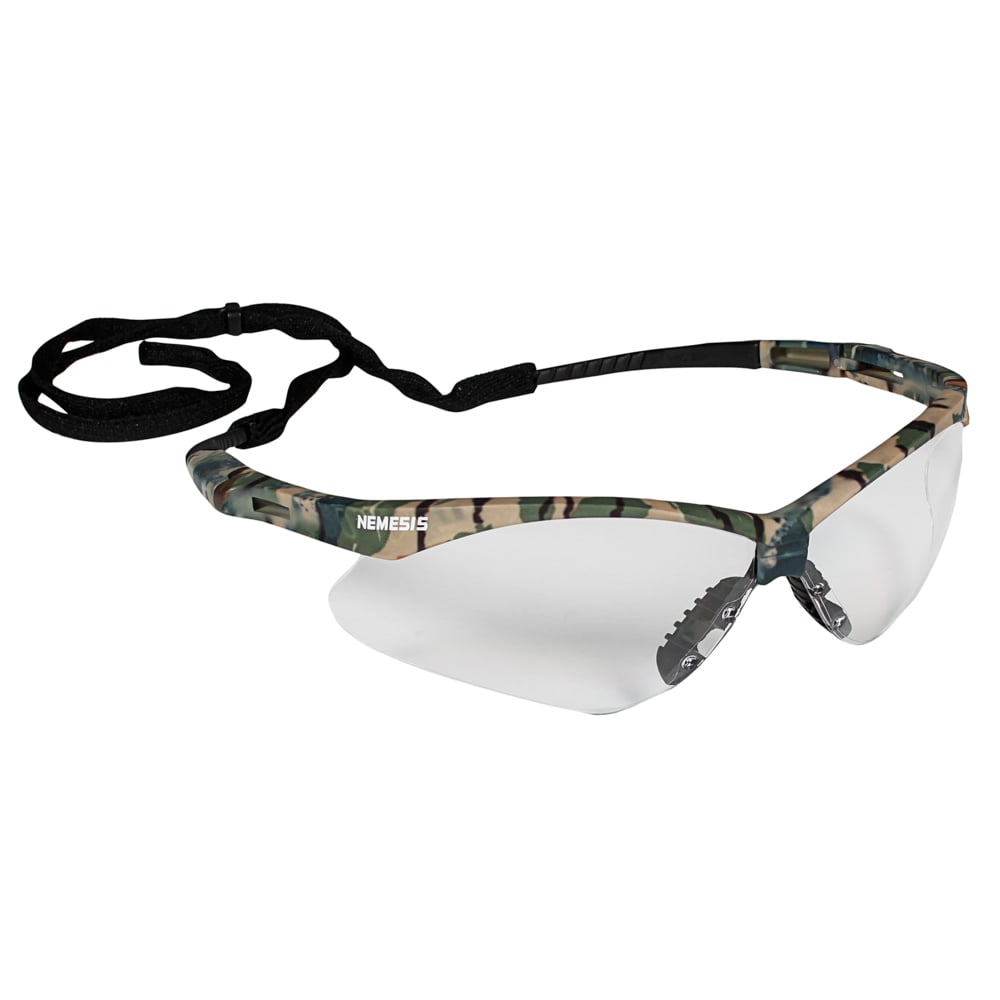 KleenGuard™ V30 Nemesis™ Safety Glasses (22608), Clear Lenses with KleenVision™ Anti-Fog coating, Camo Frame, Unisex Eyewear for Men and Women (12 Pairs/Case) - 22608