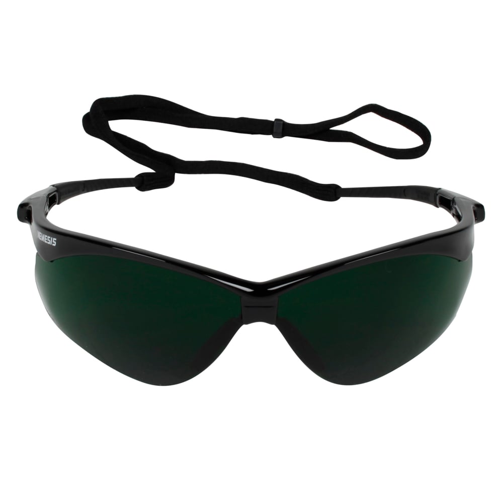 KleenGuard™ Nemesis™ CSA Safety Glasses (20640), IRUV Shade 5.0 Lenses, Black Frame, CSA Certified, Unisex for Men and Women (Qty 12) - 20640