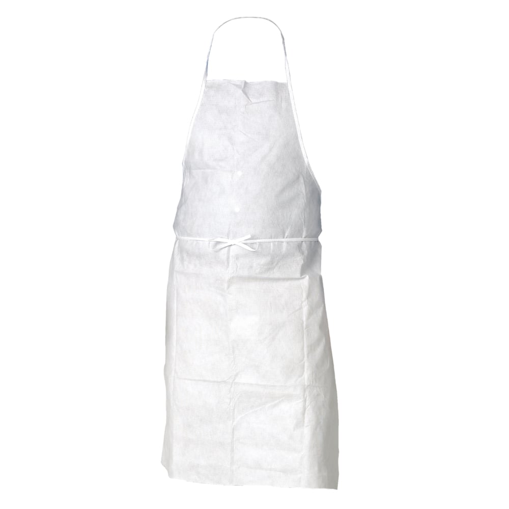 KleenGuard™ A20 Breathable Particle Protection Apron (36550), Universal Size (One Size), Tie Back, White, 100 / Case, 10 Bags of 10 Aprons - 36550