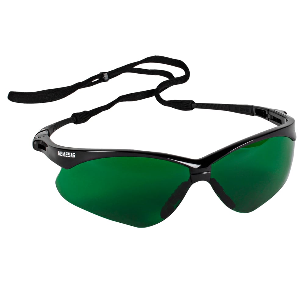 KleenGuard™ Nemesis™ Safety Glasses (25692), with KleenVision™ Anti-Fog Coating, IRUV Shade 3.0 Lenses, Black Frame, Unisex for Men and Women (Qty 12) - 25692