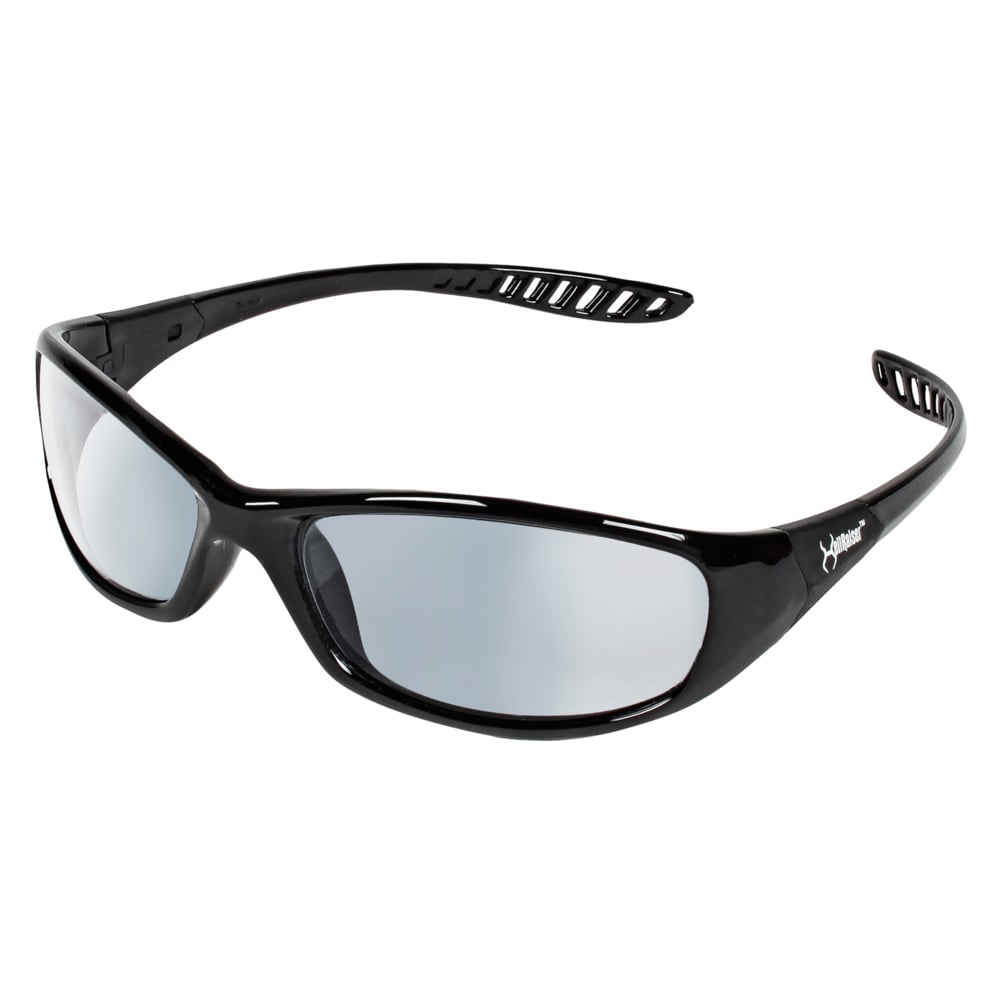 KleenGuard™ V40 Hellraiser™ Safety Glasses (25716), Indoor/Outdoor Lenses, Black Frame, Unisex for Men and Women (Qty 12) - 25716