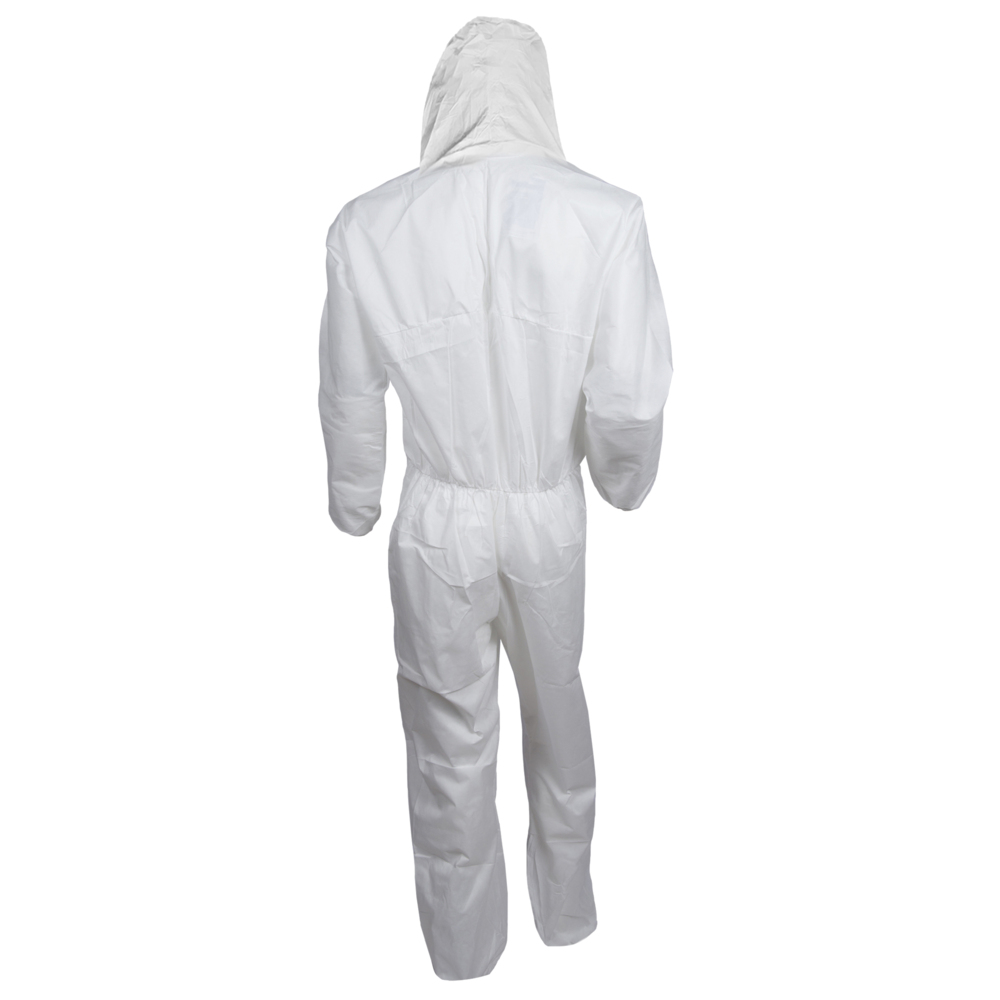 KleenGuard™ A30 Breathable Splash and Particle Protection Coveralls (46117), REFLEX Design, Hood, Zip Front, Elastic Wrists & Ankles (EWA), White, 4XL, 21 / Case - 46117