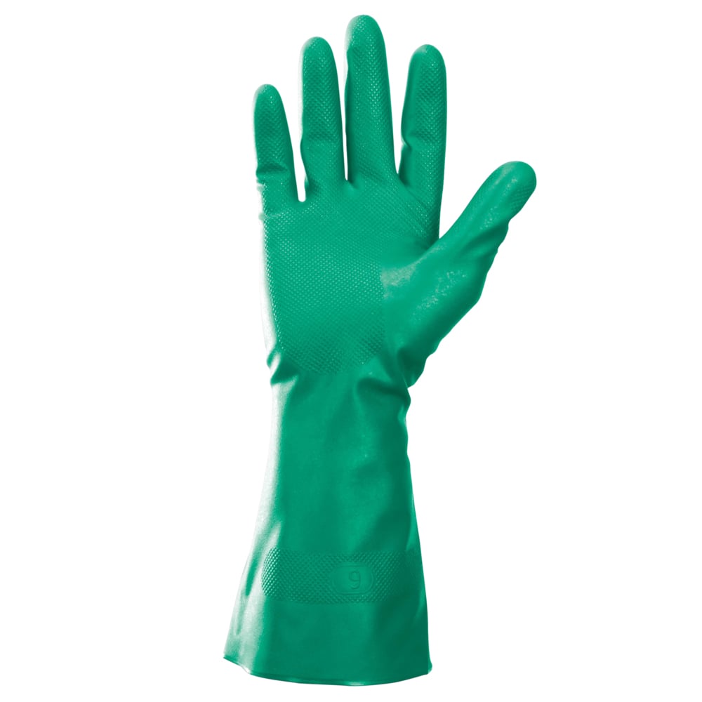 KleenGuard™ G80 Nitrile Chemical Resistant Gloves (94449), Green, 2XL (11), 13” Long, 15 Mil, 60 Pairs/ Case, 5 Packs of 12 Pairs - 94449