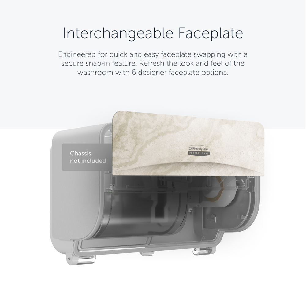 Kimberly-Clark Professional™ ICON™ Faceplate (58792), Warm Marble Design, for Coreless Standard Roll Toilet Paper Dispenser 2 Roll Horizontal; 1 Faceplate per Case - 58792