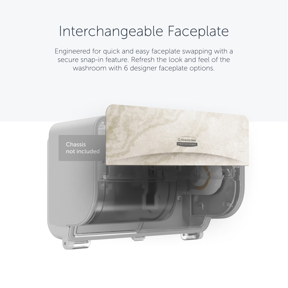 Kimberly-Clark Professional™ ICON™ Faceplate (58792), Warm Marble Design, for Coreless Standard Roll Horizontal Toilet Paper Dispensers 2 Roll (Qty 1) - 58792