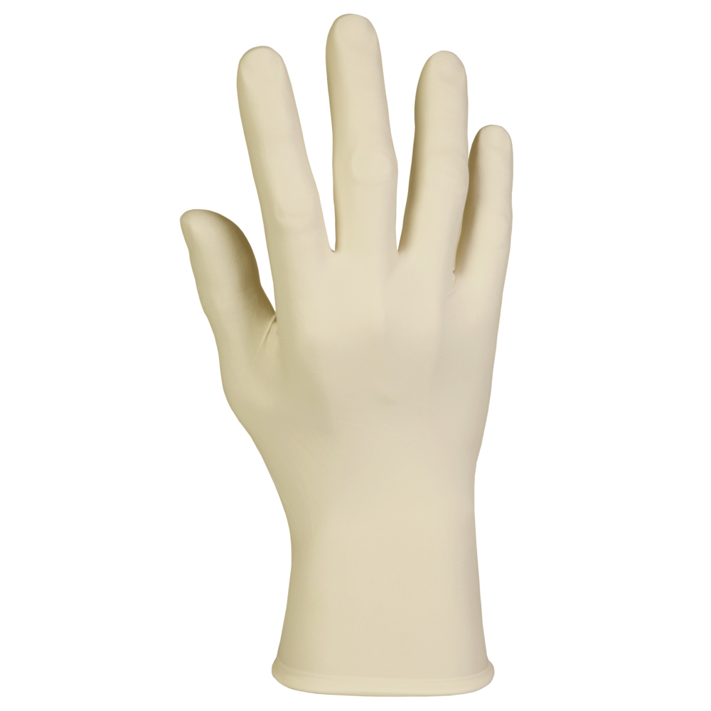 Kimtech™ G5 Latex Gloves (56806), ISO Class 5 or Higher Cleanrooms, 8 Mil, Ambidextrous, 10”, Medium, Natural Color, 100 / Box, 10 Boxes, 1,000 Gloves / Case - 56806