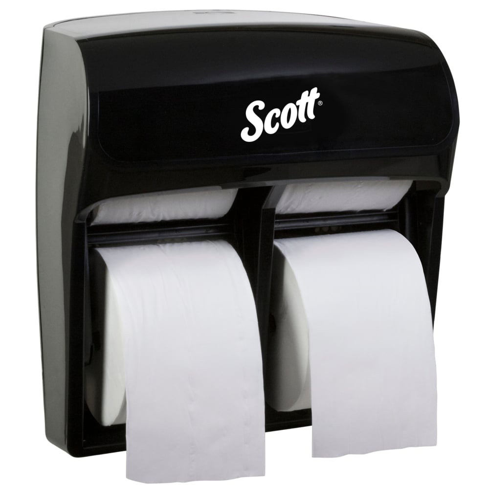 Scott® Pro™ High Capacity Coreless Standard Roll Toilet Paper Dispenser (44518), 4 Roll Capacity, Black, 11.25" x 12.75" x 6.19" (Qty 1) - 44518