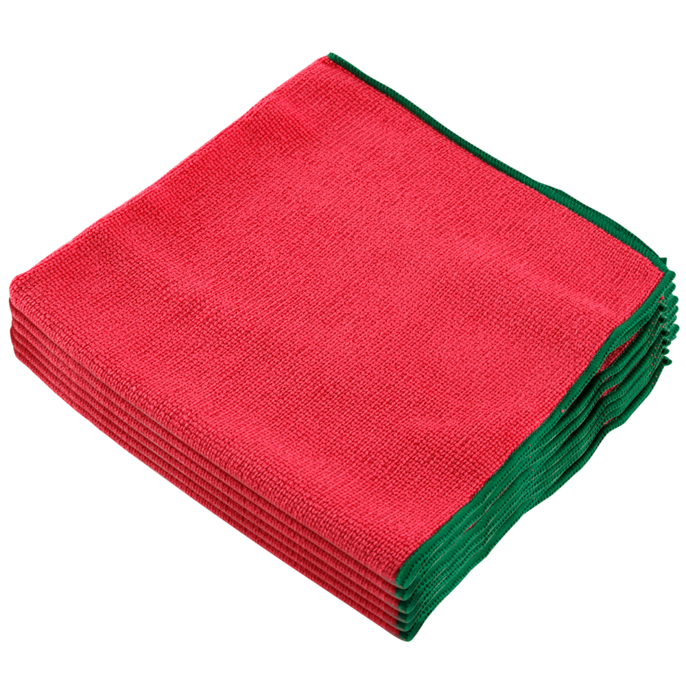 Chiffon en microfibre Wypall (83980), réutilisable, 15,75 po x 15,75 po, rouge, 4 paquets/caisse, 6 chiffons/contenant, 24/caisse - 83980