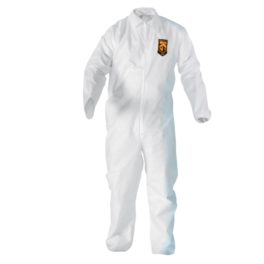 KleenGuard™ A20 Breathable Particle Protection Coveralls (49105), REFLEX Design, Zip Front, EWA, Elastic Back, White, 2XL, (Qty 24) - 49105