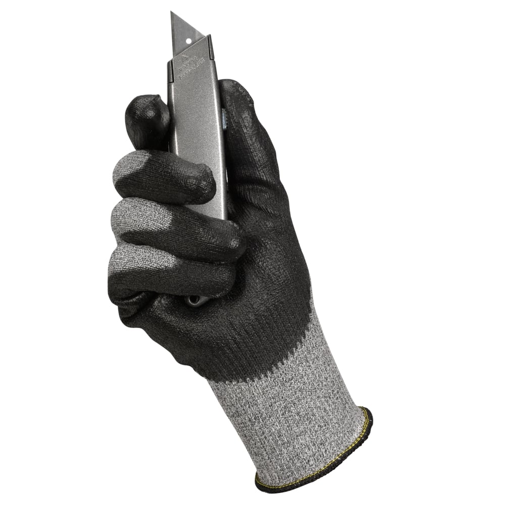 KleenGuard™ G60 EN Level 5 Polyurethane Coated Cut Resistant Gloves (98238), Black, XL, 12 Pairs / Bag, 1 Bag - 98238
