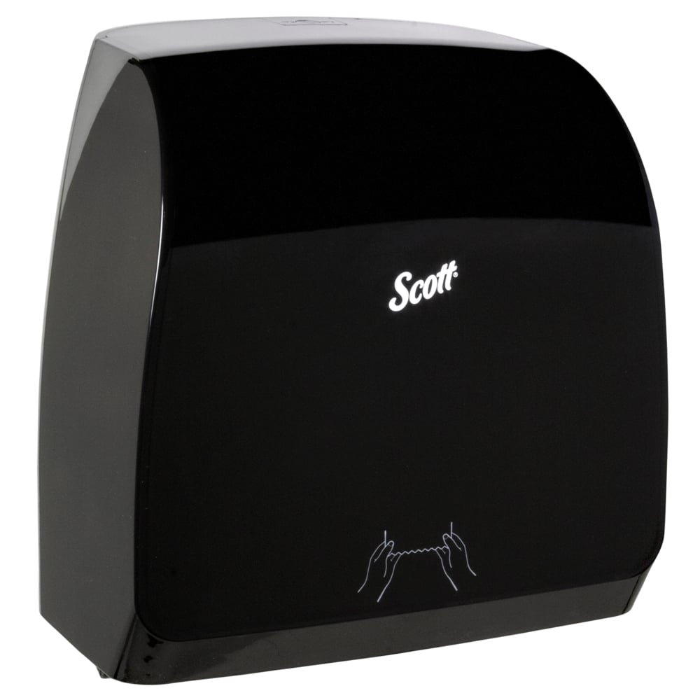 Scott® Slimroll™ Manual Towel Dispenser (47089), Black, for Scott® Pink Core Towels, 12.65" x 13.02" x 7.18" (Qty 1) - 47089