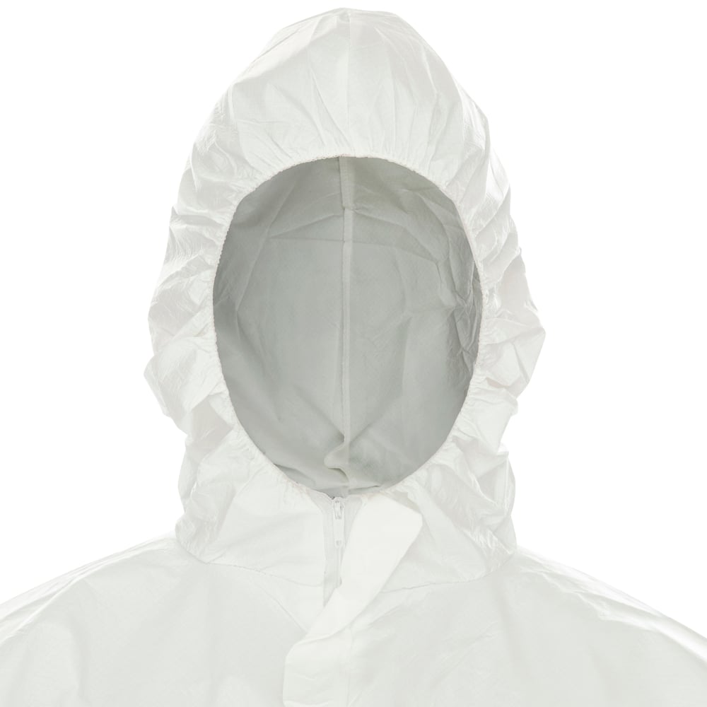 KleenGuard™ A40 Reflex™ Liquid & Particle Protection Coveralls (47998), Respirator Fit Hood, Storm Flap Zip Front, Elastic Waist, Wrists & Ankles with Thumb Loops, White, 2XL, 25  - 47998